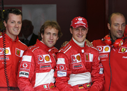 Luca Badoer & Michael Schumacher at the Nurburgring